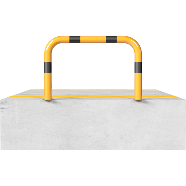 Anti-nudge hoop | steel tube  76 mm | yellow / black | total width: 400 | height above ground: 250 mm | to be fixed by plugs